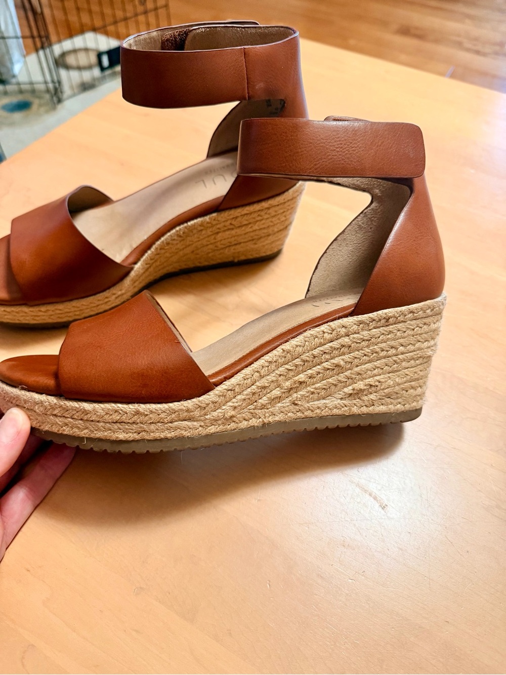 SOUL Naturalizer Brown Espadrille Wedge Sandals with Ankle Strap-NEVER WORN! - Picture 2 of 8